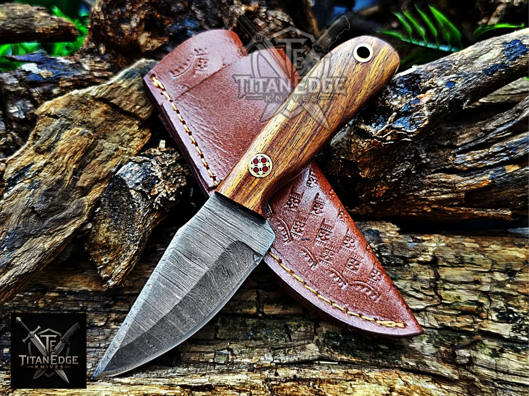 Personalized Handmade Damascus Steel Bowie Knife Hunting Knife: Forged Camping Knife, Gift for Groomsmen With Leather Sheath