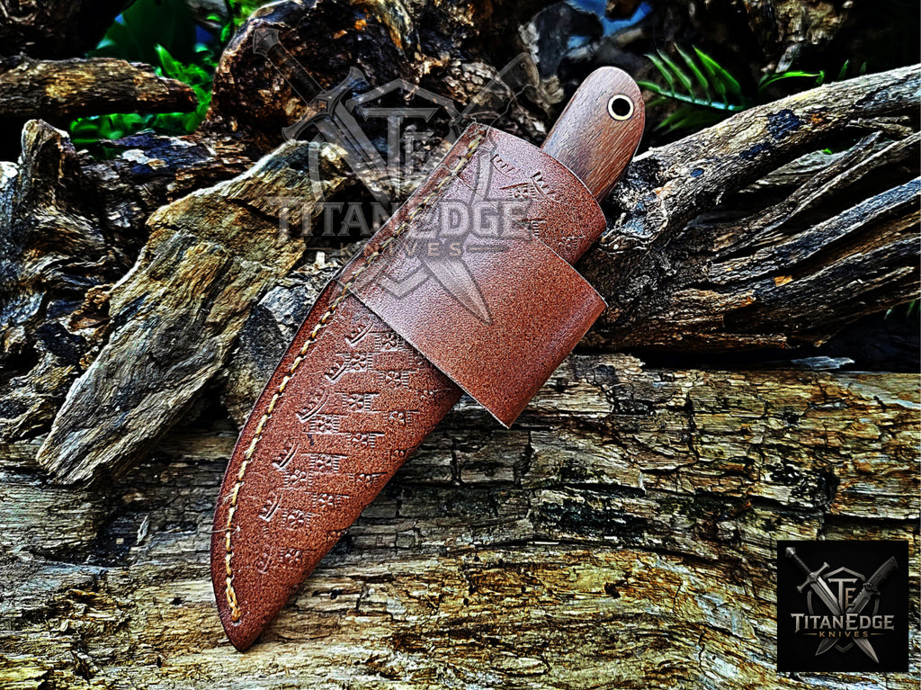 Personalized Handmade Damascus Steel Bowie Knife Hunting Knife: Forged Camping Knife, Gift for Groomsmen With Leather Sheath