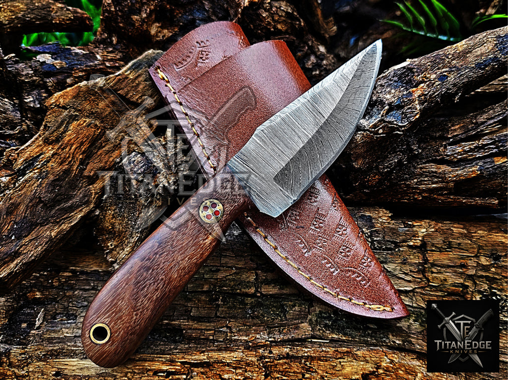 Personalized Handmade Damascus Steel Bowie Knife Hunting Knife: Forged Camping Knife, Gift for Groomsmen With Leather Sheath