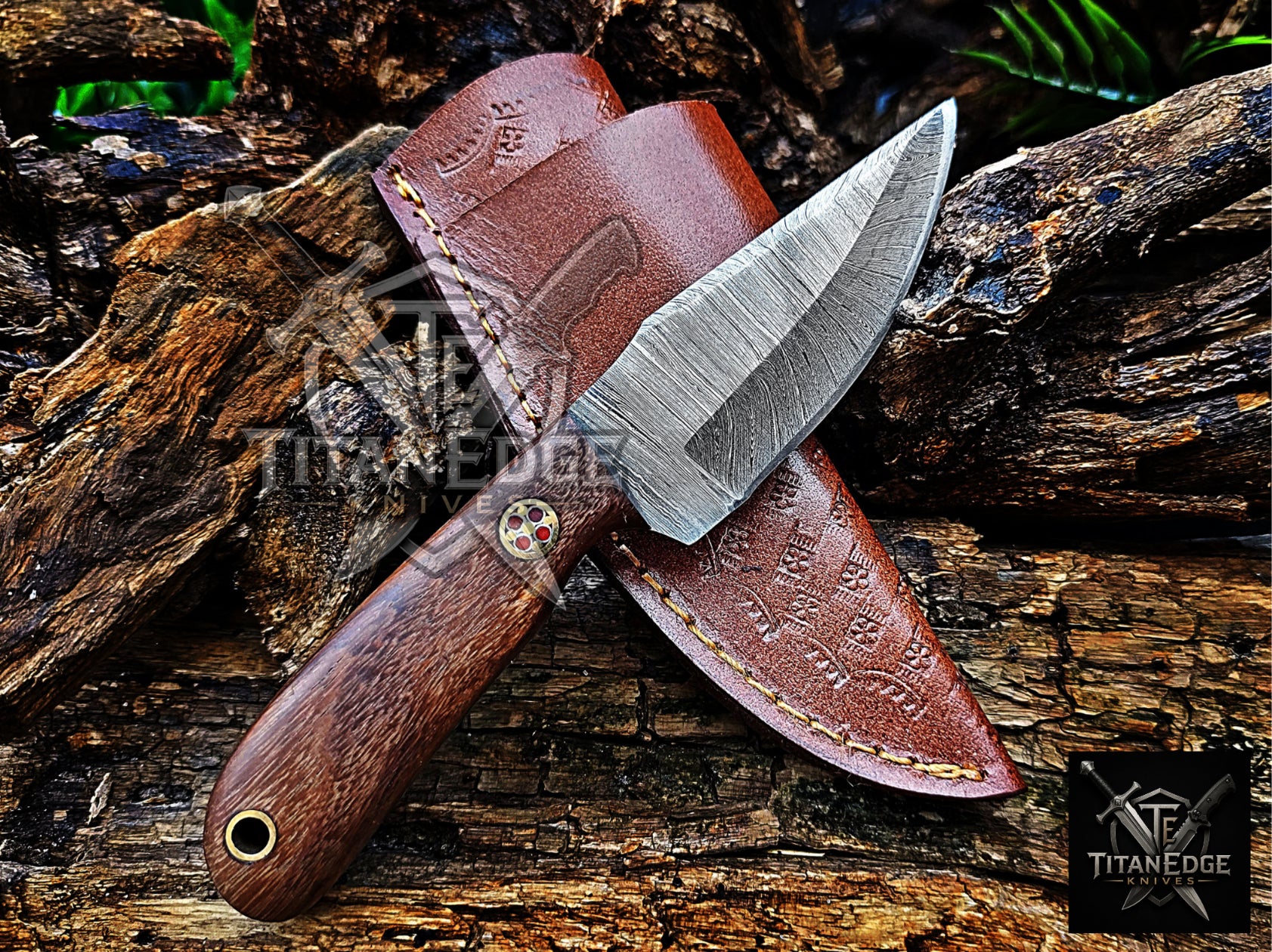 Personalized Handmade Damascus Steel Bowie Knife Hunting Knife: Forged Camping Knife, Gift for Groomsmen With Leather Sheath