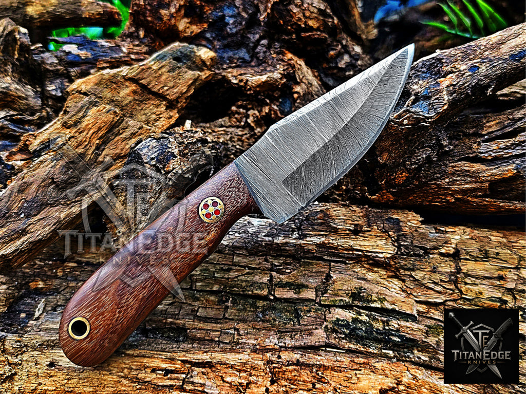 Personalized Handmade Damascus Steel Bowie Knife Hunting Knife: Forged Camping Knife, Gift for Groomsmen With Leather Sheath