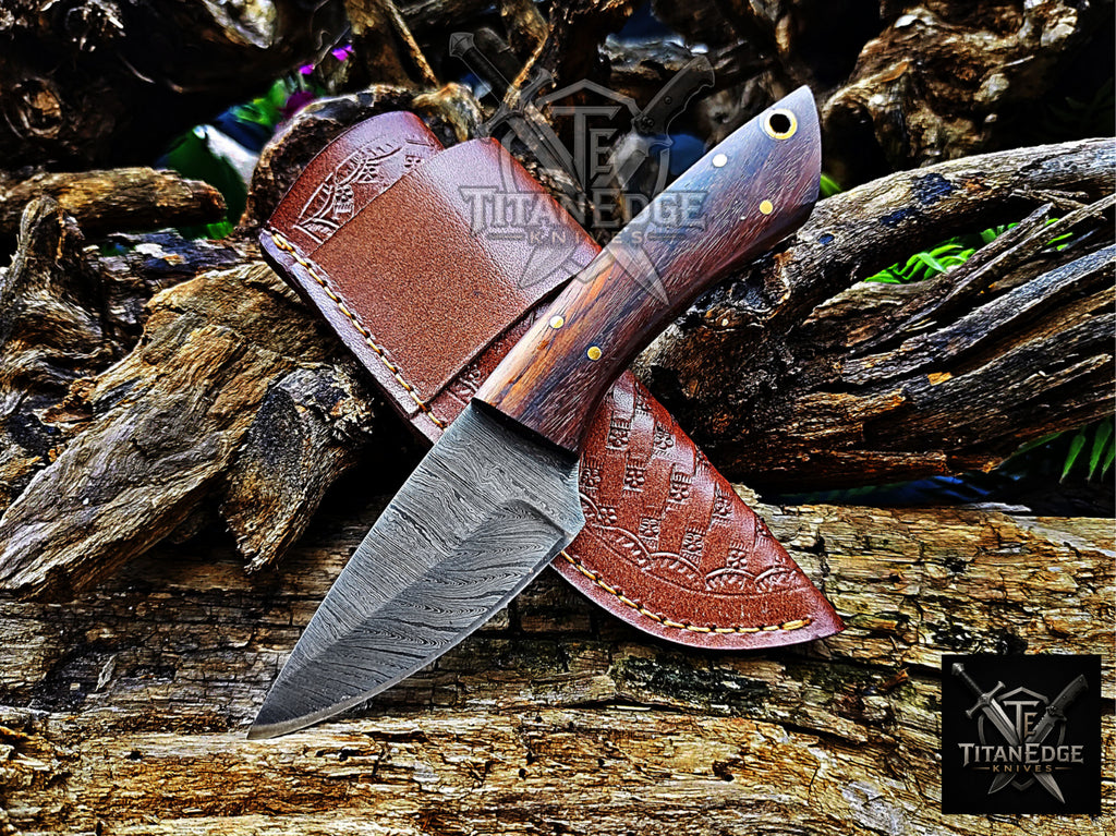 Personalized Handmade Damascus Steel Bowie Knife Hunting Knife: Forged Camping Knife, Gift for Groomsmen With Leather Sheath