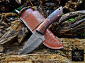 Personalized Handmade Damascus Steel Bowie Knife Hunting Knife: Forged Camping Knife, Gift for Groomsmen With Leather Sheath