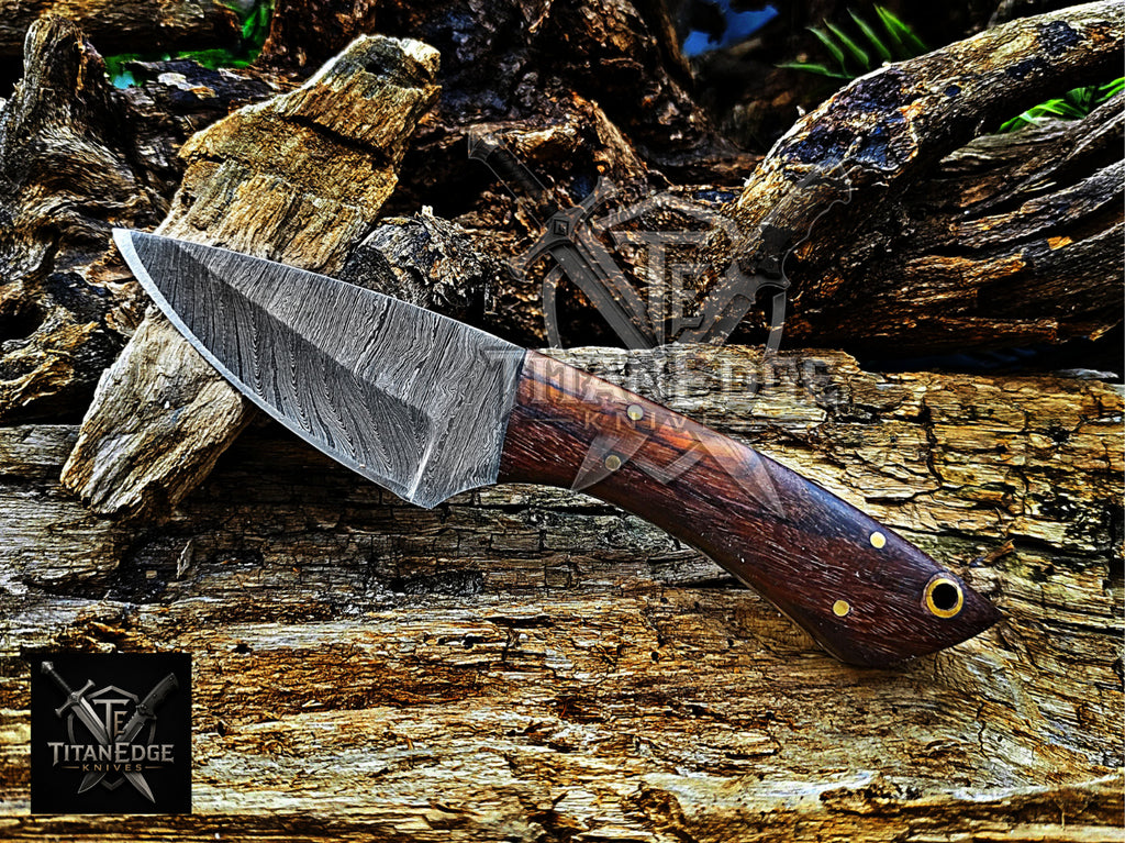 Personalized Handmade Damascus Steel Bowie Knife Hunting Knife: Forged Camping Knife, Gift for Groomsmen With Leather Sheath
