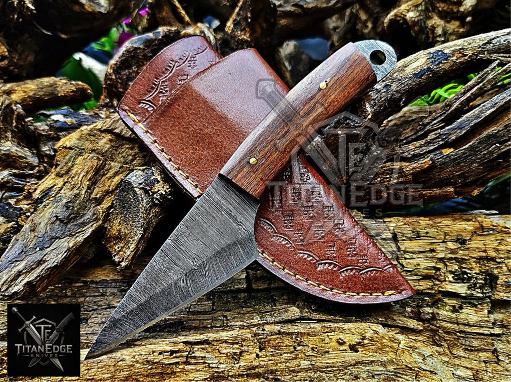 Personalized Handmade Damascus Steel Bowie Knife Hunting Knife: Forged Camping Knife, Gift for Groomsmen With Leather Sheath