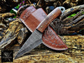 Personalized Handmade Damascus Steel Bowie Knife Hunting Knife: Forged Camping Knife, Gift for Groomsmen With Leather Sheath