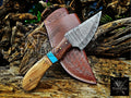 Personalized Handmade Damascus Steel Bowie Knife Hunting Knife: Forged Camping Knife, Gift for Groomsmen With Leather Sheath