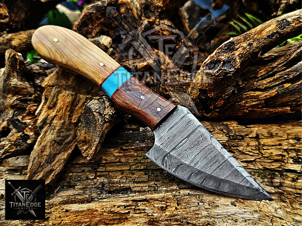 Personalized Handmade Damascus Steel Bowie Knife Hunting Knife: Forged Camping Knife, Gift for Groomsmen With Leather Sheath
