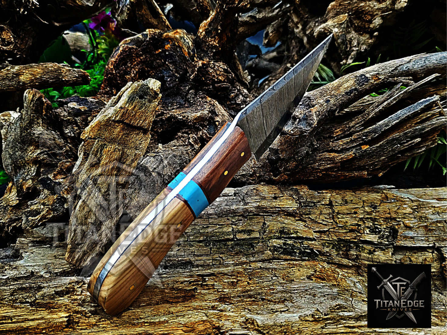 Personalized Handmade Damascus Steel Bowie Knife Hunting Knife: Forged Camping Knife, Gift for Groomsmen With Leather Sheath