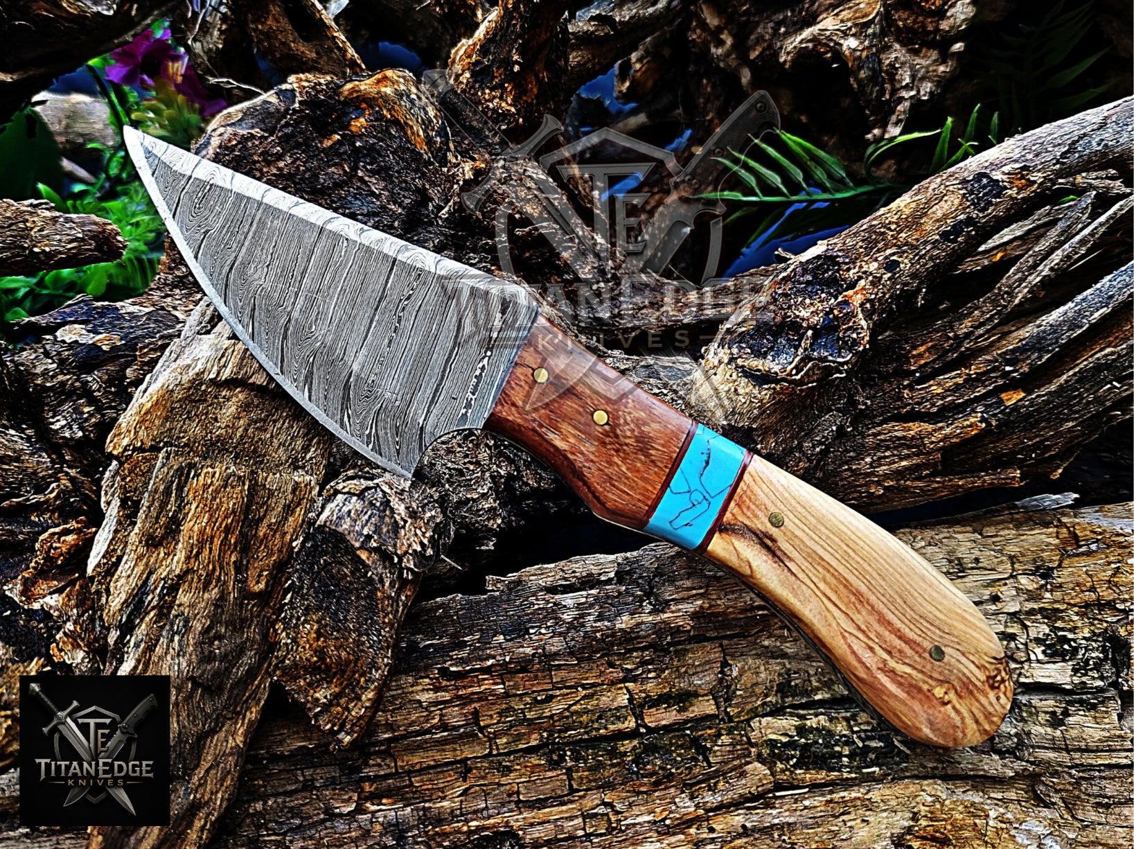 Personalized Handmade Damascus Steel Bowie Knife Hunting Knife: Forged Camping Knife, Gift for Groomsmen With Leather Sheath