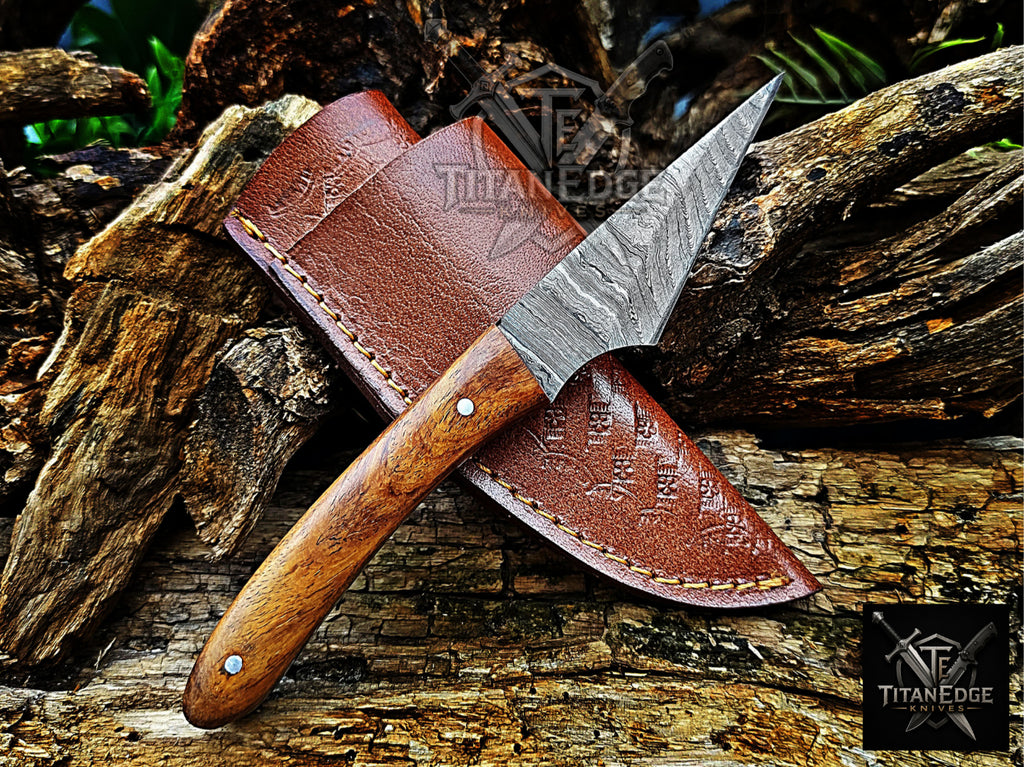 Personalized Handmade Damascus Steel Bowie Knife Hunting Knife: Forged Camping Knife, Gift for Groomsmen With Leather Sheath