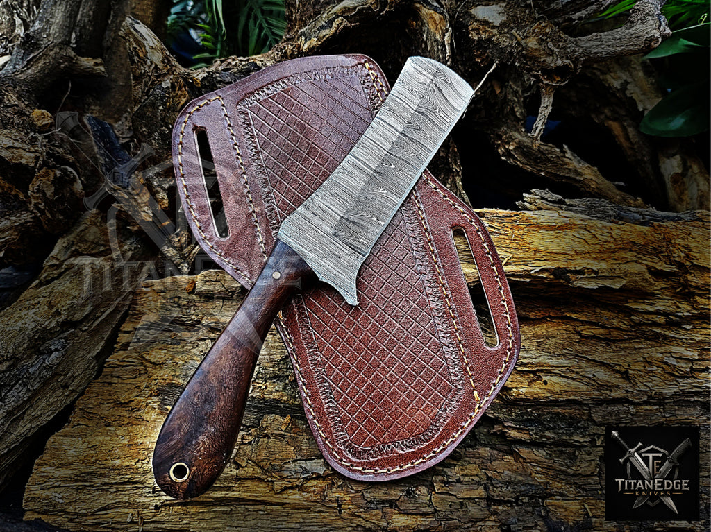 Personalized Handmade Damascus Steel Bowie Knife Hunting Knife: Forged Camping Knife, Gift for Groomsmen With Leather Sheath