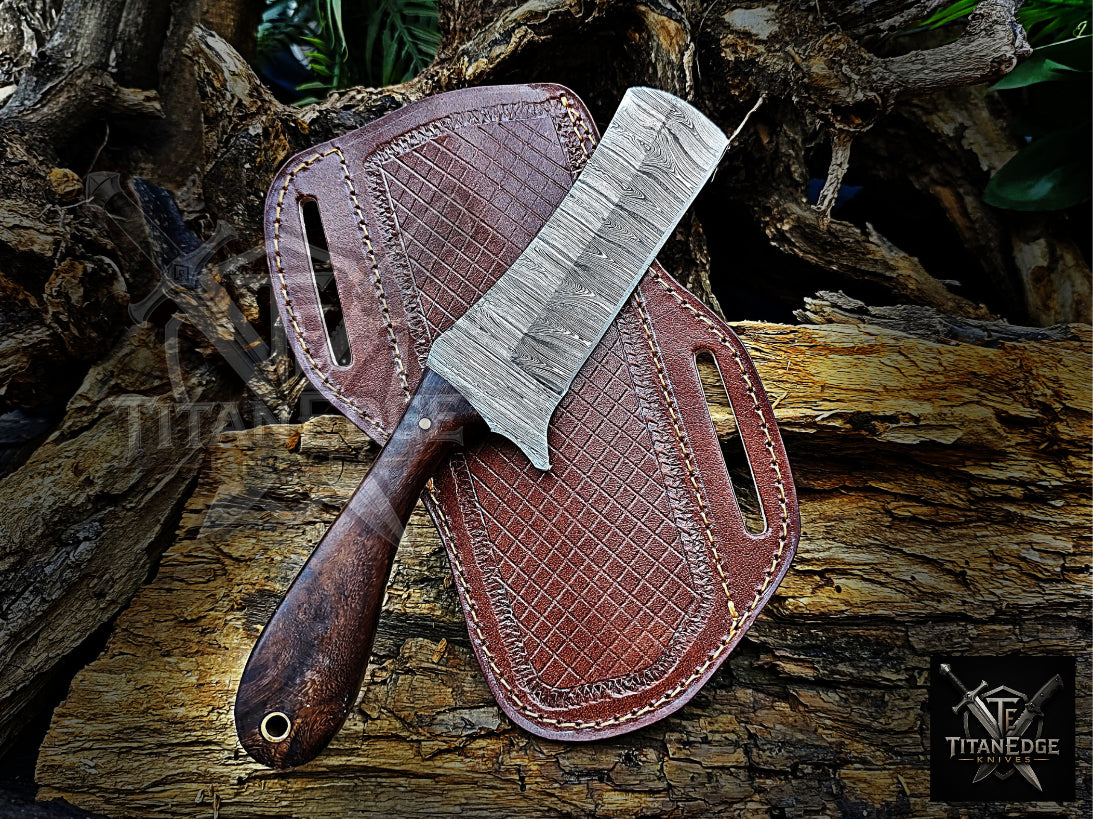Personalized Handmade Damascus Steel Bowie Knife Hunting Knife: Forged Camping Knife, Gift for Groomsmen With Leather Sheath