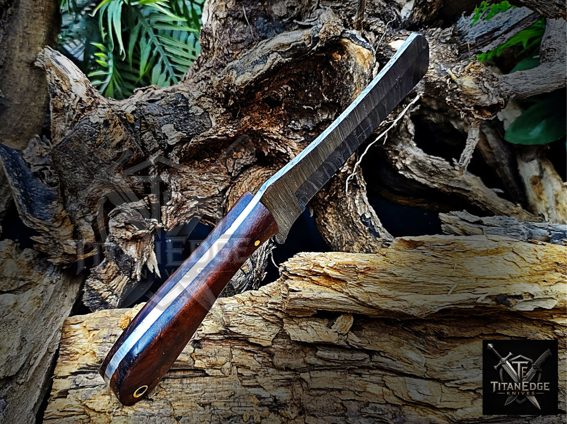 Personalized Handmade Damascus Steel Bowie Knife Hunting Knife: Forged Camping Knife, Gift for Groomsmen With Leather Sheath