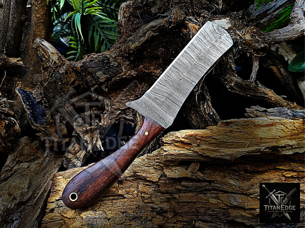 Personalized Handmade Damascus Steel Bowie Knife Hunting Knife: Forged Camping Knife, Gift for Groomsmen With Leather Sheath