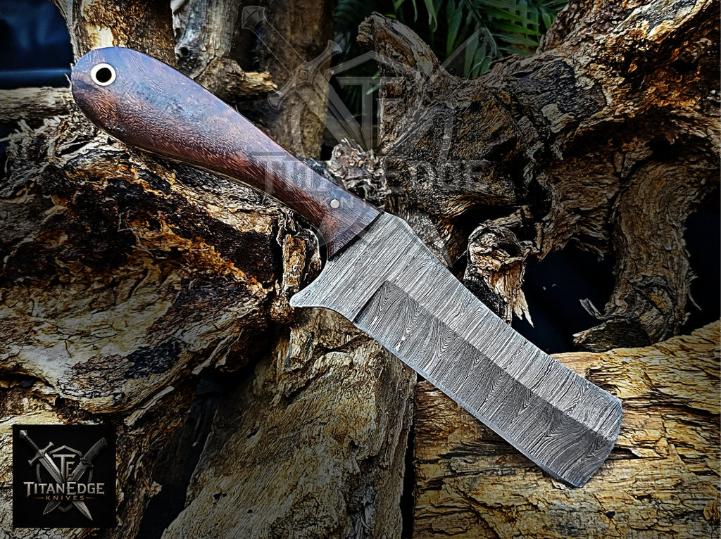Personalized Handmade Damascus Steel Bowie Knife Hunting Knife: Forged Camping Knife, Gift for Groomsmen With Leather Sheath