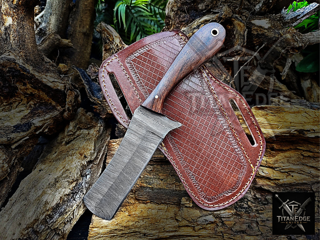 Personalized Handmade Damascus Steel Bowie Knife Hunting Knife: Forged Camping Knife, Gift for Groomsmen With Leather Sheath