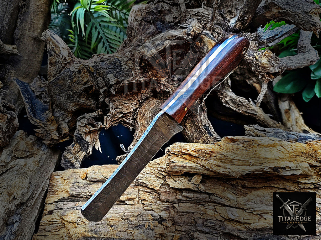 Personalized Handmade Damascus Steel Bowie Knife Hunting Knife: Forged Camping Knife, Gift for Groomsmen With Leather Sheath