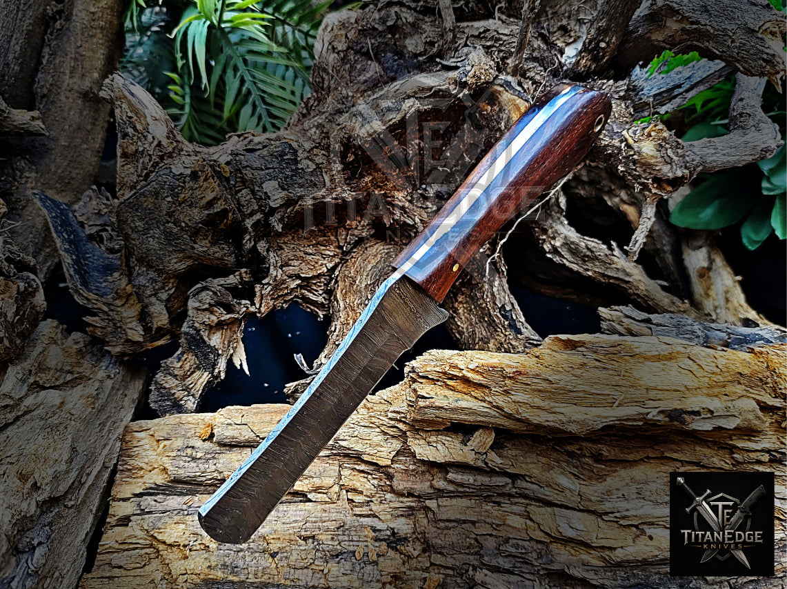 Personalized Handmade Damascus Steel Bowie Knife Hunting Knife: Forged Camping Knife, Gift for Groomsmen With Leather Sheath