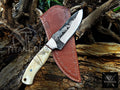 Personalized Handmade Damascus Steel Bowie Knife Hunting Knife: Forged Camping Knife, Gift for Groomsmen With Leather Sheath