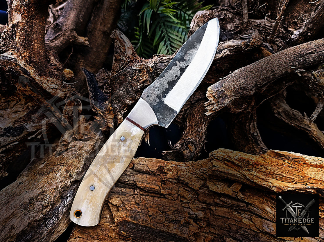 Personalized Handmade Damascus Steel Bowie Knife Hunting Knife: Forged Camping Knife, Gift for Groomsmen With Leather Sheath