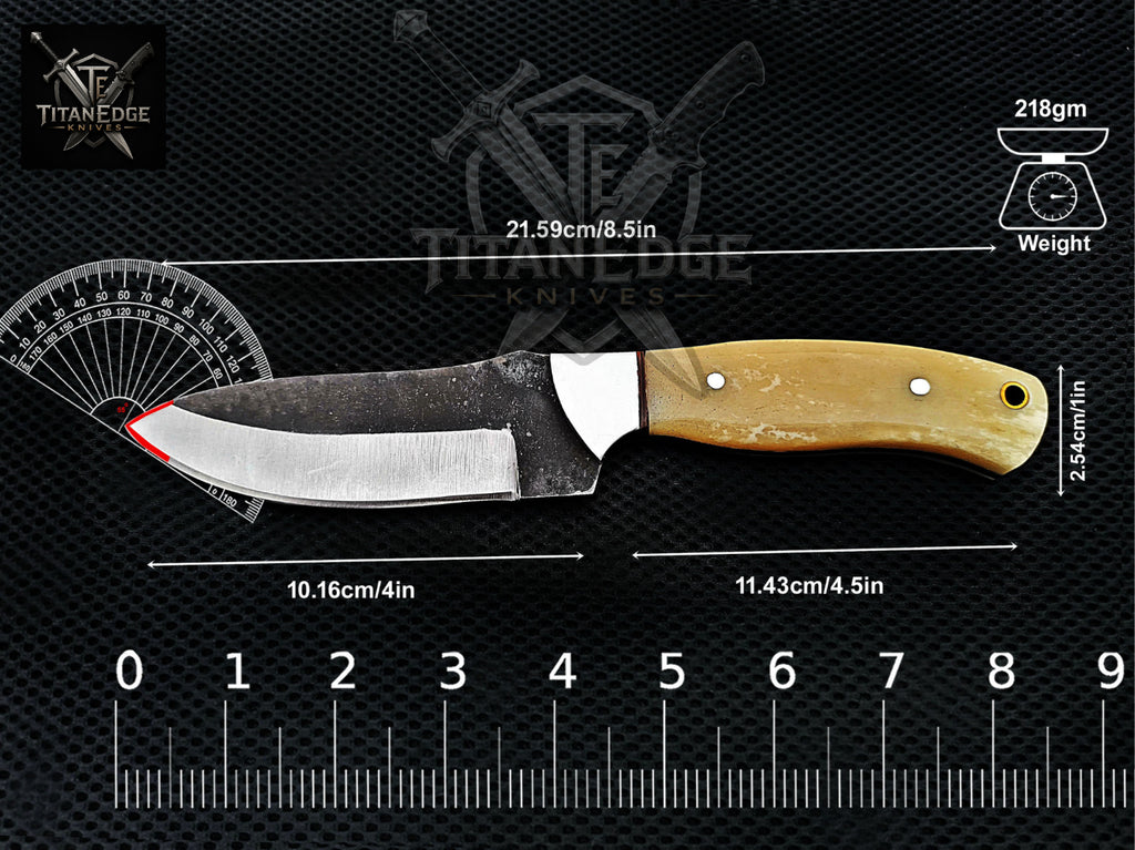 Personalized Handmade Damascus Steel Bowie Knife Hunting Knife: Forged Camping Knife, Gift for Groomsmen With Leather Sheath