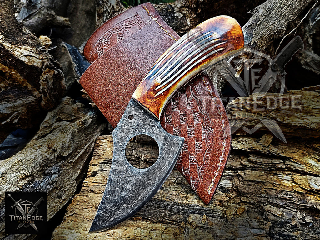 Personalized Handmade Damascus Steel Bowie Knife Hunting Knife: Forged Camping Knife, Gift for Groomsmen With Leather Sheath