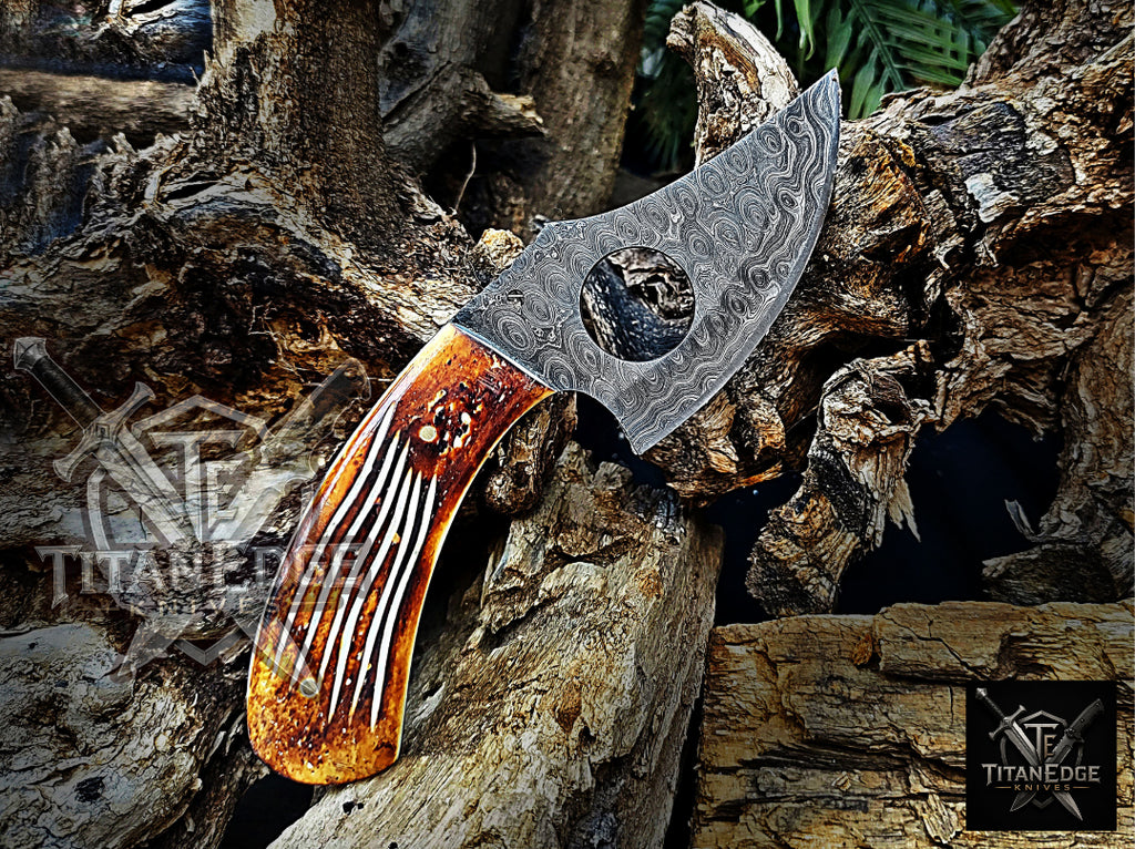 Personalized Handmade Damascus Steel Bowie Knife Hunting Knife: Forged Camping Knife, Gift for Groomsmen With Leather Sheath