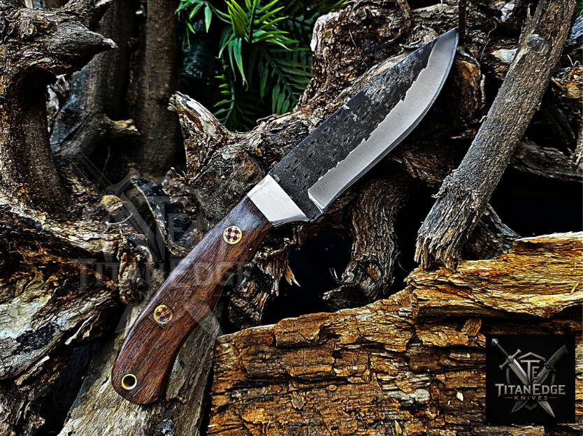 Personalized Handmade Damascus Steel Bowie Knife Hunting Knife: Forged Camping Knife, Gift for Groomsmen With Leather Sheath