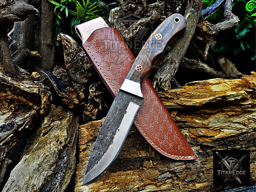 Personalized Handmade Damascus Steel Bowie Knife Hunting Knife: Forged Camping Knife, Gift for Groomsmen With Leather Sheath