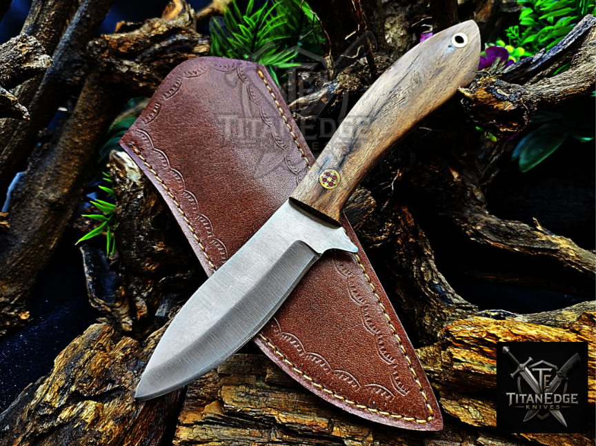 Personalized Handmade Damascus Steel Bowie Knife Hunting Knife: Forged Camping Knife, Gift for Groomsmen With Leather Sheath