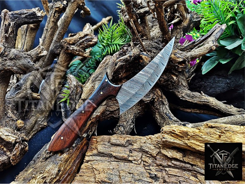 Personalized Handmade Damascus Steel Bowie Knife Hunting Knife: Forged Camping Knife, Gift for Groomsmen With Leather Sheath