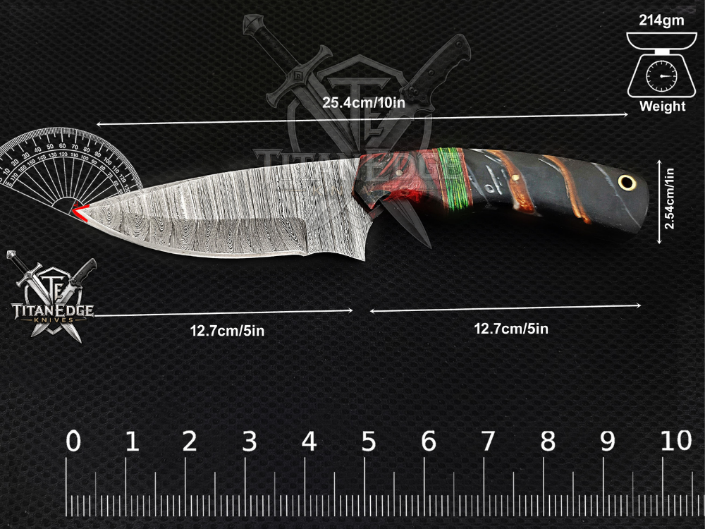 Personalized Handmade Damascus Steel Bowie Knife Hunting Knife: Forged Camping Knife, Gift for Groomsmen With Leather Sheath