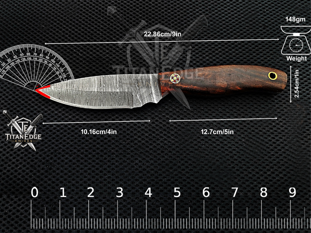 Personalized Handmade Damascus Steel Bowie Knife Hunting Knife: Forged Camping Knife, Gift for Groomsmen With Leather Sheath