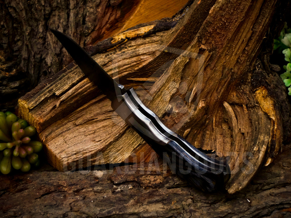 Personalized Handmade 6.75"Damascus Steel Pocket Knife, Folding EDC Hunting Knife, Wood Handle, Groomsmen Gift With Leather Sheath