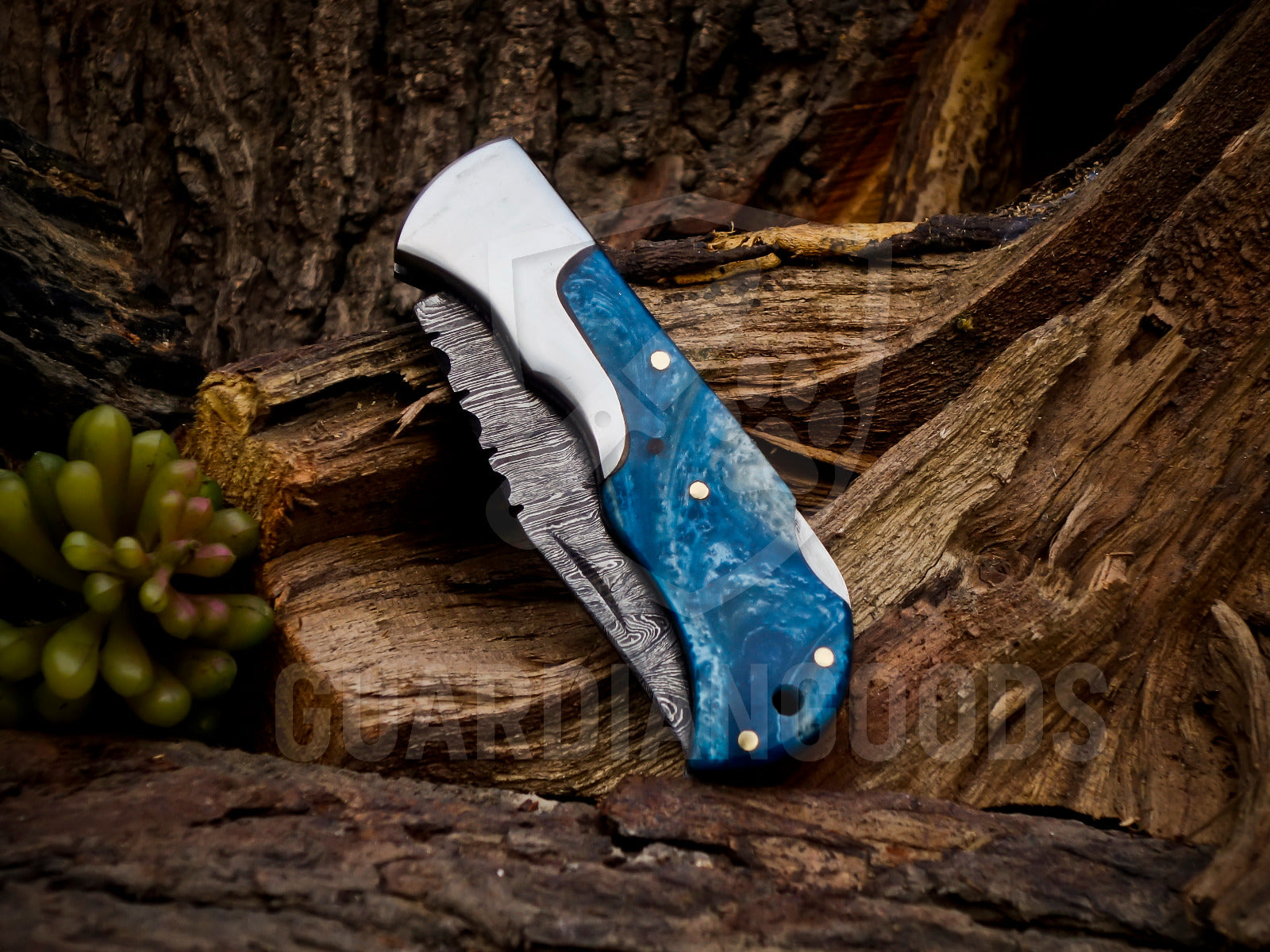 Personalized Handmade 6.75"Damascus Steel Pocket Knife, Folding EDC Hunting Knife, Wood Handle, Groomsmen Gift With Leather Sheath (Copy)