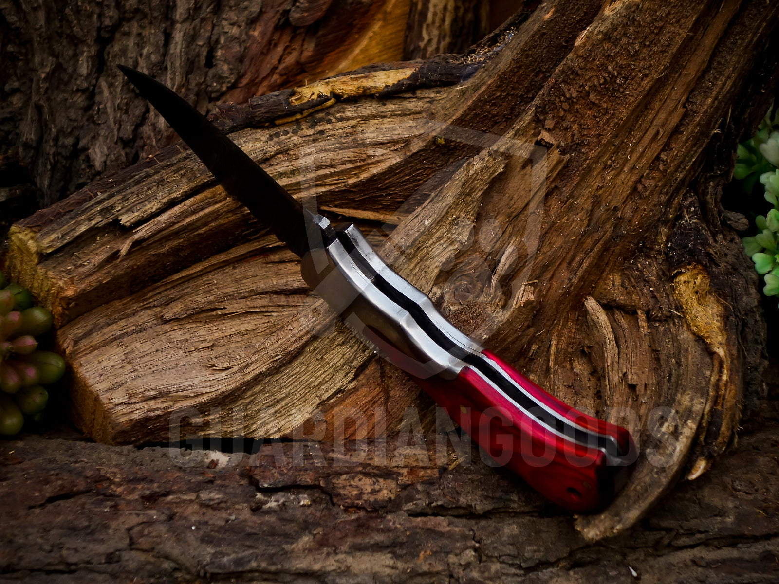 Personalized Handmade 6.75"Damascus Steel Pocket Knife, Folding EDC Hunting Knife, Wood Handle, Groomsmen Gift With Leather Sheath