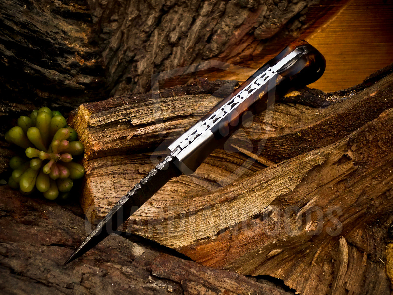 Personalized Handmade 6.75"Damascus Steel Pocket Knife, Folding EDC Hunting Knife, Resin Handle, Groomsmen Gift With Leather Sheath