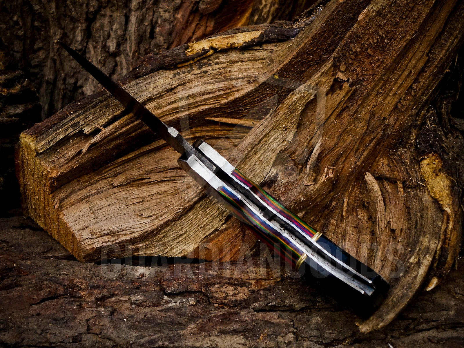 Personalized Handmade 6.75"Damascus Steel Pocket Knife, Folding EDC Hunting Knife, Wood Handle, Groomsmen Gift With Leather Sheath