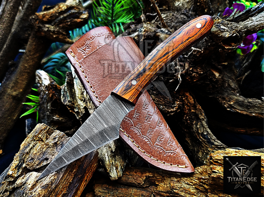 Personalized Handmade Damascus Steel Bowie Knife Hunting Knife: Forged Camping Knife, Gift for Groomsmen With Leather Sheath