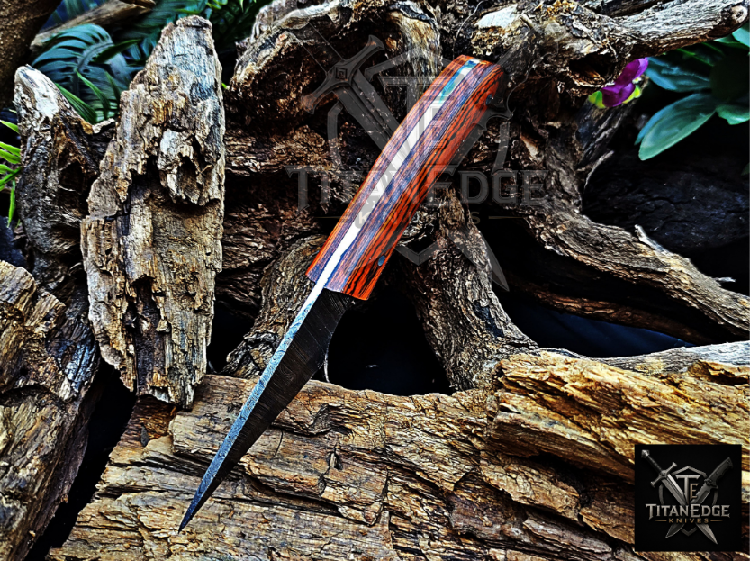 Personalized Handmade Damascus Steel Bowie Knife Hunting Knife: Forged Camping Knife, Gift for Groomsmen With Leather Sheath