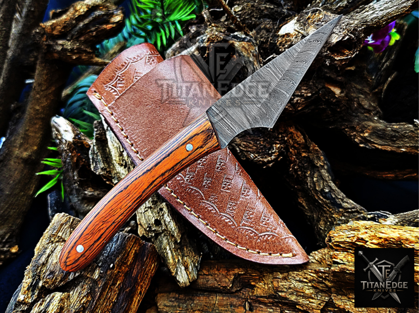 Personalized Handmade Damascus Steel Bowie Knife Hunting Knife: Forged Camping Knife, Gift for Groomsmen With Leather Sheath