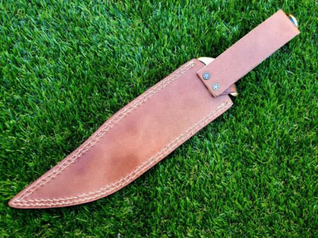 14 inch Custom FORGED DAMASCUS Steel Hunting Knife With Stag and Brass Guard Handle very beautiful knife best gift for Father day
