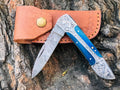 Handmade Damascus Pocket Knife Folding Knife For Men Gift For Father Camping Knife Pocket Knife For Women Gift For Fiancé Gift for Wife