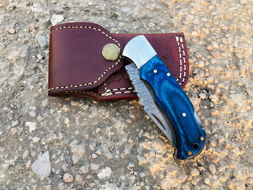 Handmade Damascus Pocket Knife Folding Knife For Men Gift For Father Camping Knife Pocket Knife For Women Gift For Fiancé Gift for Wife
