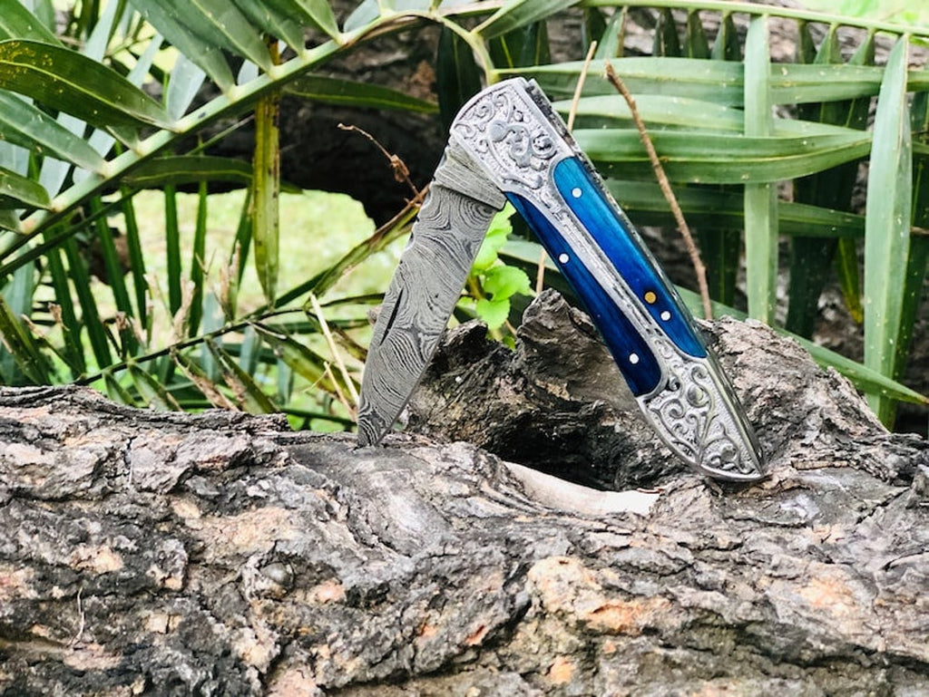 Handmade Damascus Pocket Knife Folding Knife For Men Gift For Father Camping Knife Pocket Knife For Women Gift For Fiancé Gift for Wife