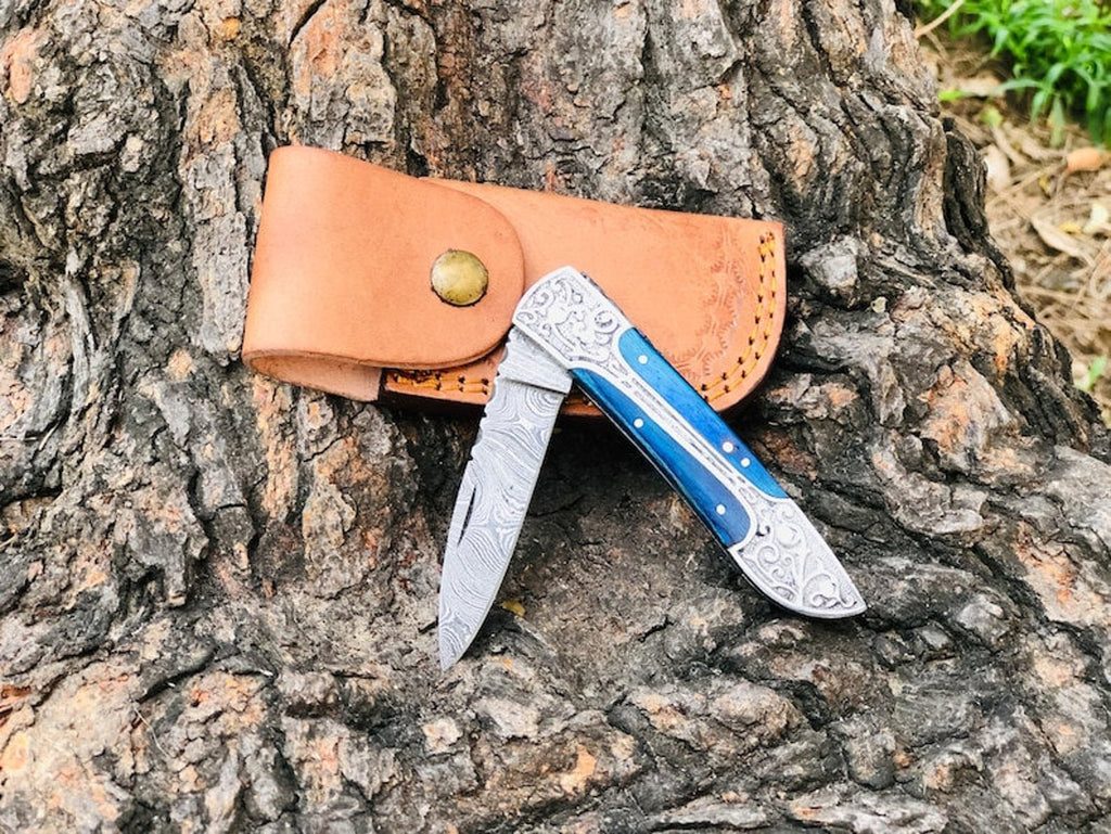 Handmade Damascus Pocket Knife Folding Knife For Men Gift For Father Camping Knife Pocket Knife For Women Gift For Fiancé Gift for Wife