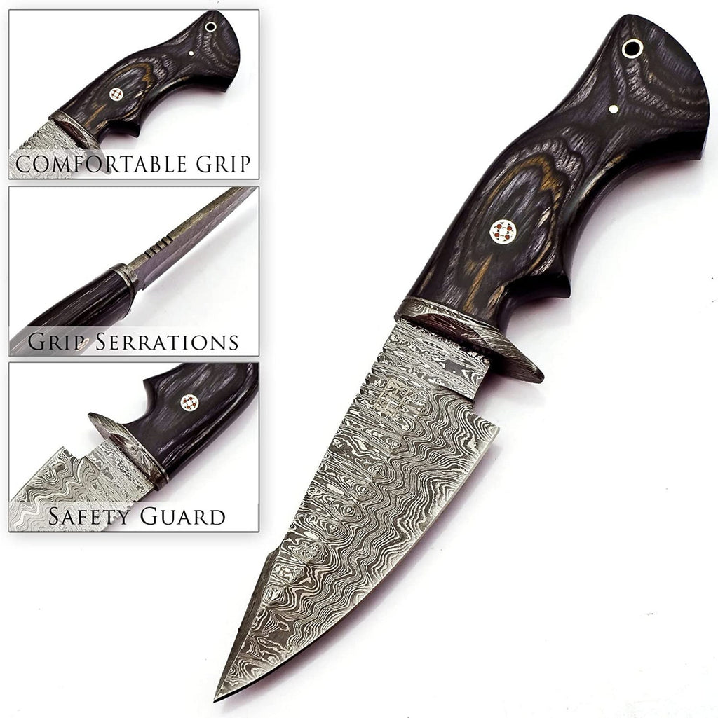 Personalized Damascus knife Gift Forged DAMASCUS Steel Hunting Knife With hard wood Handle, Gift for him, Outdoor Knife gift (Copy)