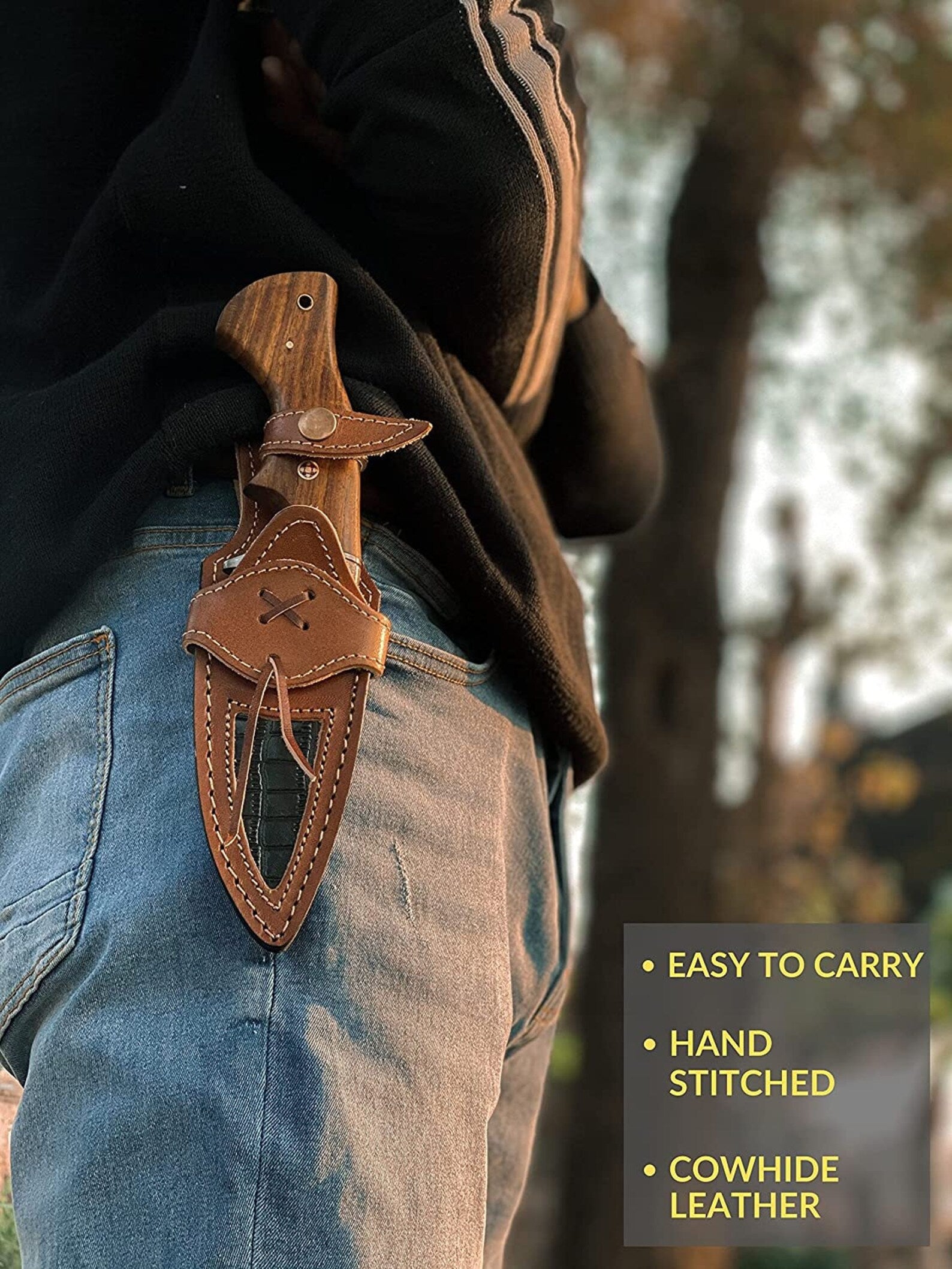 Personalized Damascus knife Gift Forged DAMASCUS Steel Hunting Knife With hard wood Handle, Gift for him, Outdoor Knife gift