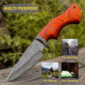 Personalized Damascus knife Gift Forged DAMASCUS Steel Hunting Knife With hard wood Handle, Gift for him, Outdoor Knife gift